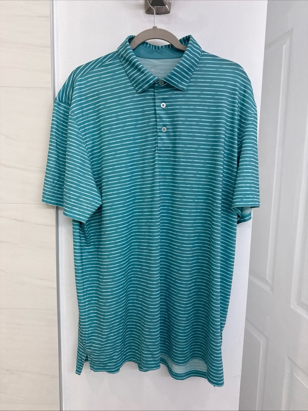 Southern Tide Poly Green Stripe POLO SHIRT  XL Extra Large